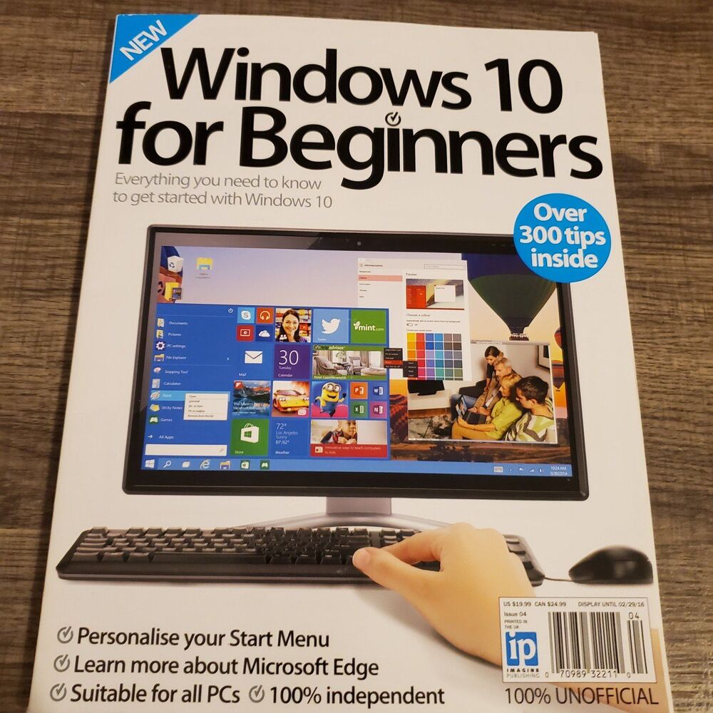 Windows 10 for beginners paperback book